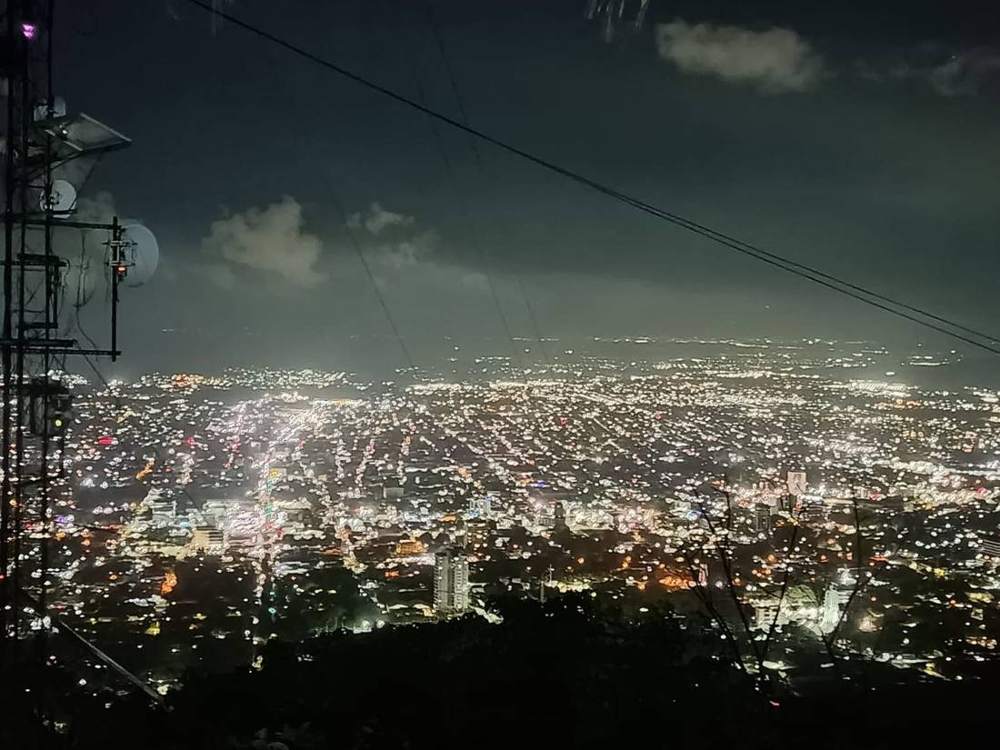 San Pedro Sula at night from the Coca-Cola sign viewpoint